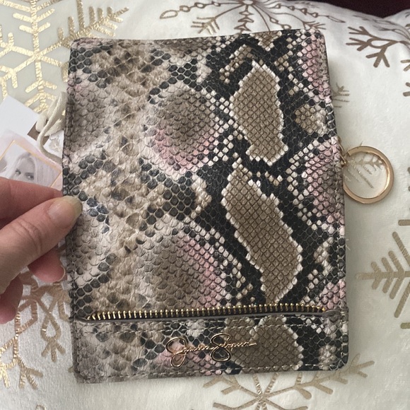 Jessica Simpson Snakeskin (Python) Wallet (Brown, Tan, Pink) & Gray Card Case - Picture 9 of 15